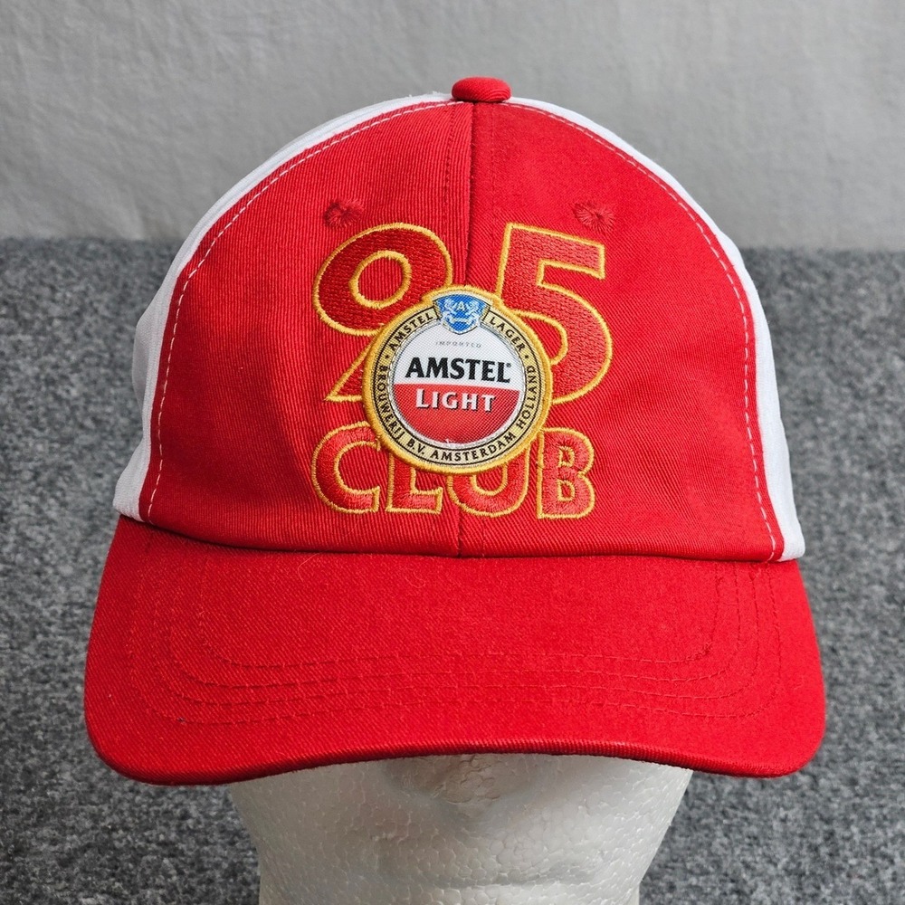 Amstel Light Hat Trucker Cap Mens OSFM Red White 95 Club Snapback Beer Promo